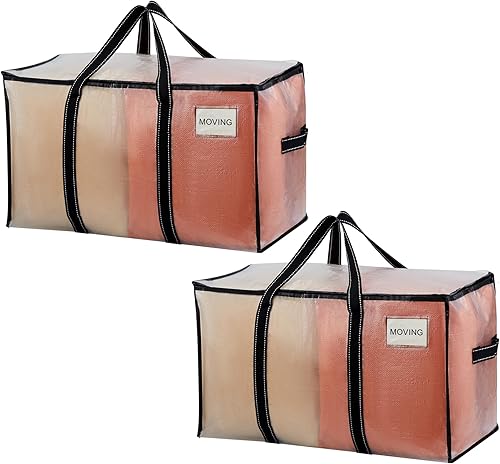 VENO Paquete de 2 bolsas de mudanza extra grandes de alta resistencia artículos esenciales para dormitorio universitario, organizador de