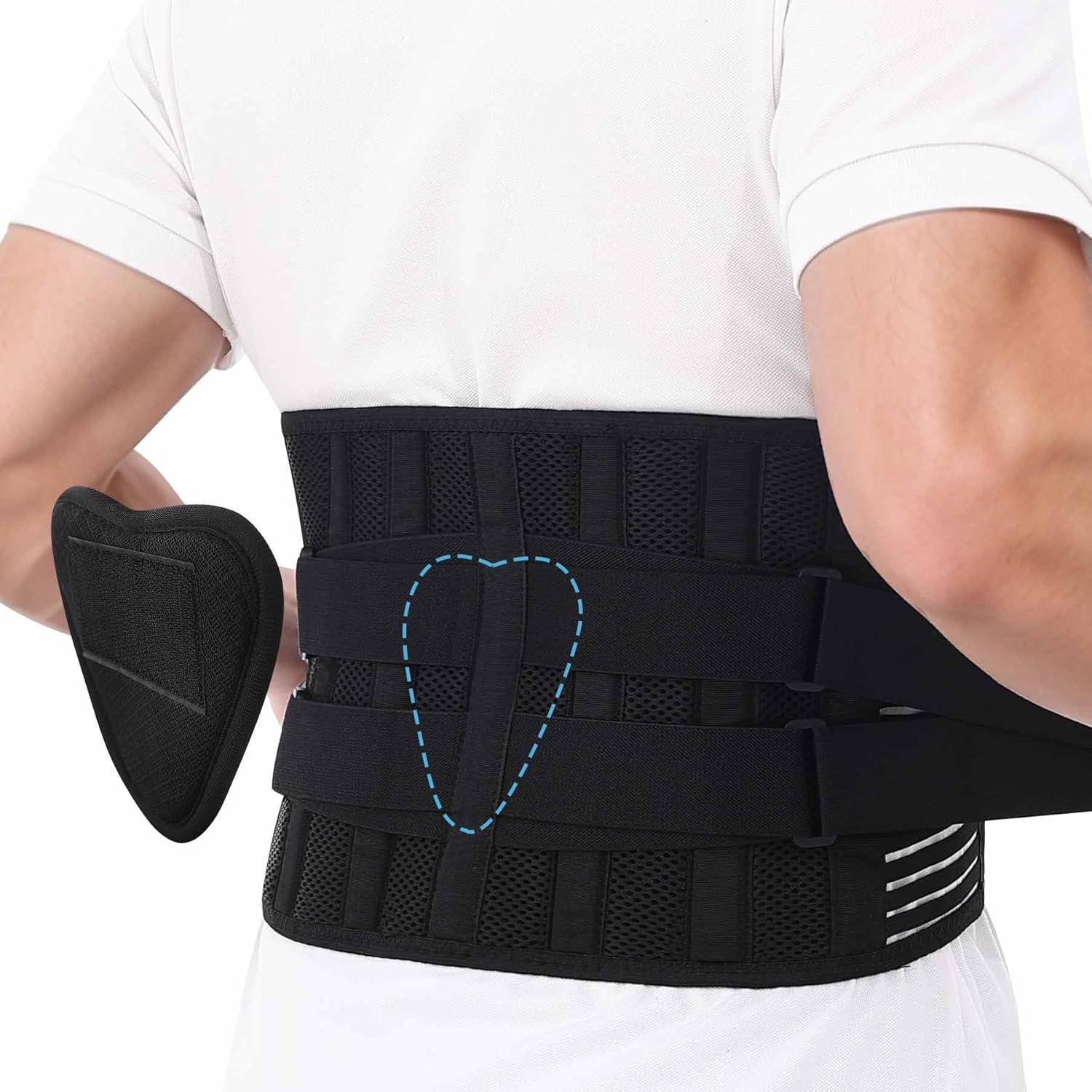 Back Brace for Women Men Lower Support Pain Lumbar Belt Sciatica Relief Products Posture Corrector Scoliosis Herniated Disc Work Pelvic Tilt Highest Rated Lumbowrap Spinal Stenosis Black XX-Large