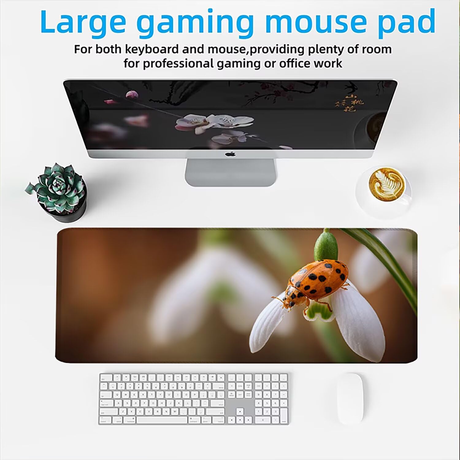 Podkładka pod mysz AAA XXL 1200 x 600 mm duża mata na biurko szyta krawędź wodoodporna antypoślizgowa, laptop poprawia precyzję i szybkość. Gracz, komputer, owady zwierzęce w0w-751