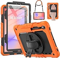 Vista 10 de HXCASEAC Funda para Samsung Galaxy Tab A9 de 8,7 pulgadas, protectora con protector de pantalla/correa de mano/soporte para bolígrafo, resistente a