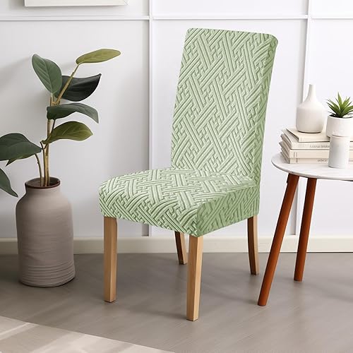 Miniatura 6 de Fundas para sillas de comedor, antiarañazos, lavables, tamaño regular, fundas para sillas de comedor, para cocina, hotel, banquete, verde