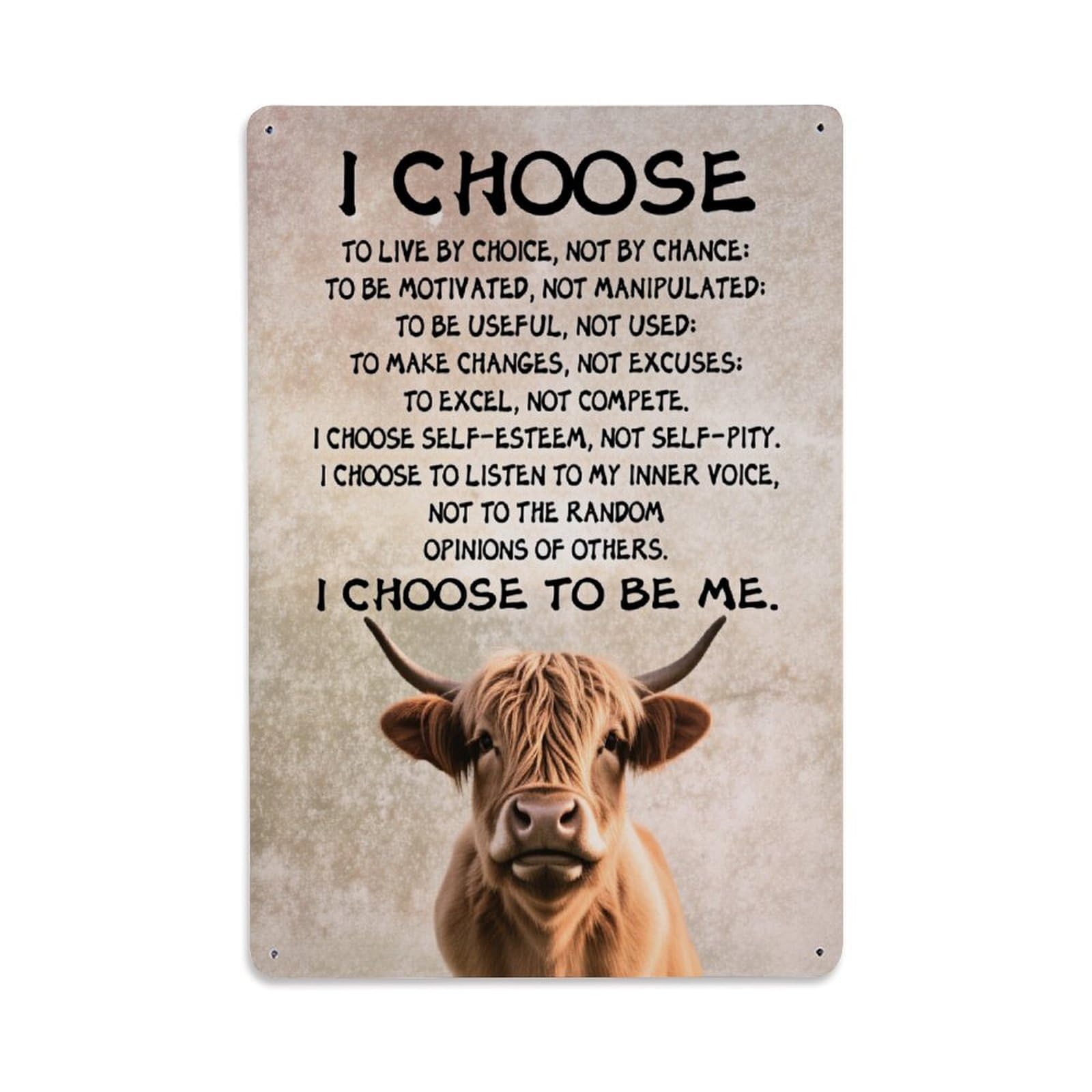 Enderetf Vintage Cow Face With Horns And Text Tin Sign Metal Poster, Home Bar Garage Man Cave Cafe Indoor & Outdoor Wall Decoration 8X12inches