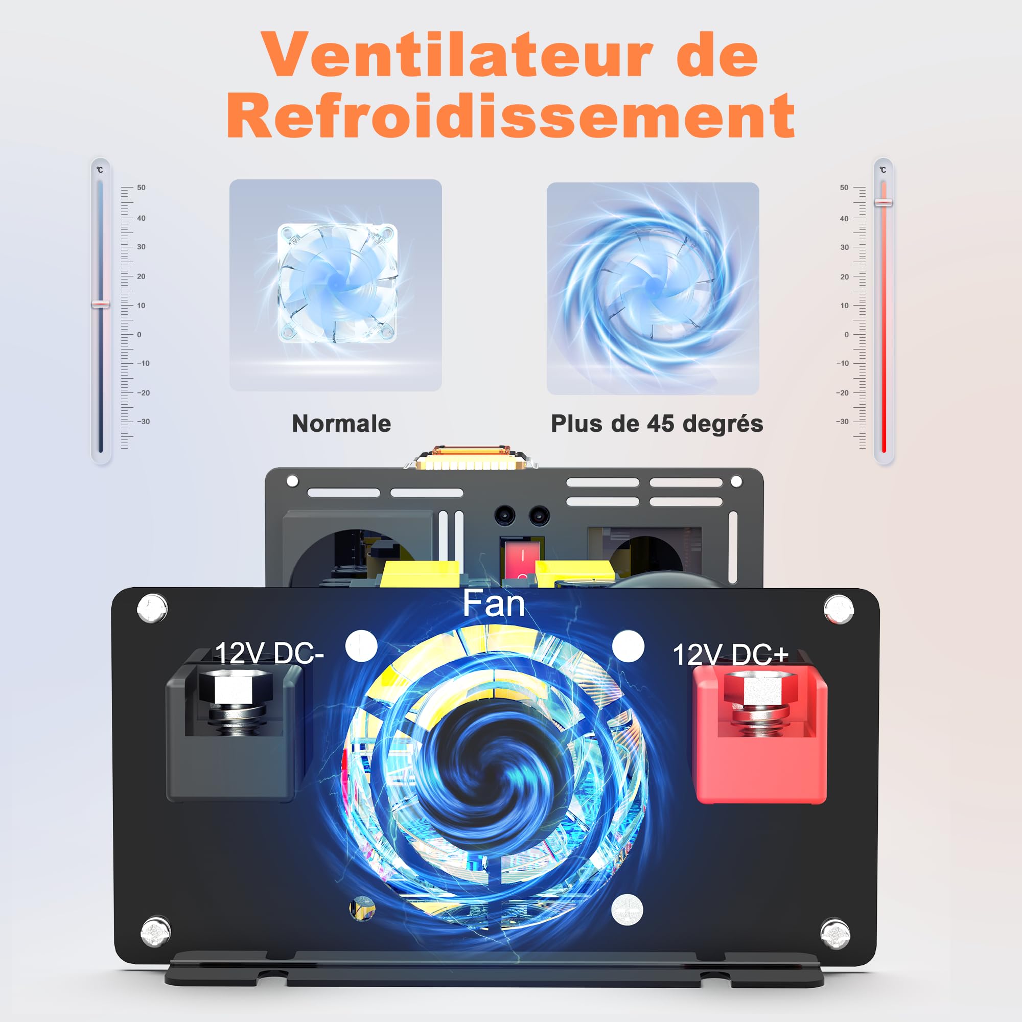 1000W Reiner Sinus-Spannungswandler, 12V auf 230V Wechselrichter mit LCD Display