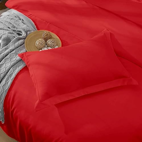 Miniatura 12 de 800 Thread Counts-3 Pcs-Duvet Cover Set with 2 Pillowshams-100% Long Staple Cotton Comforter Cover for Oversized King (98x120) Size Bed Silver