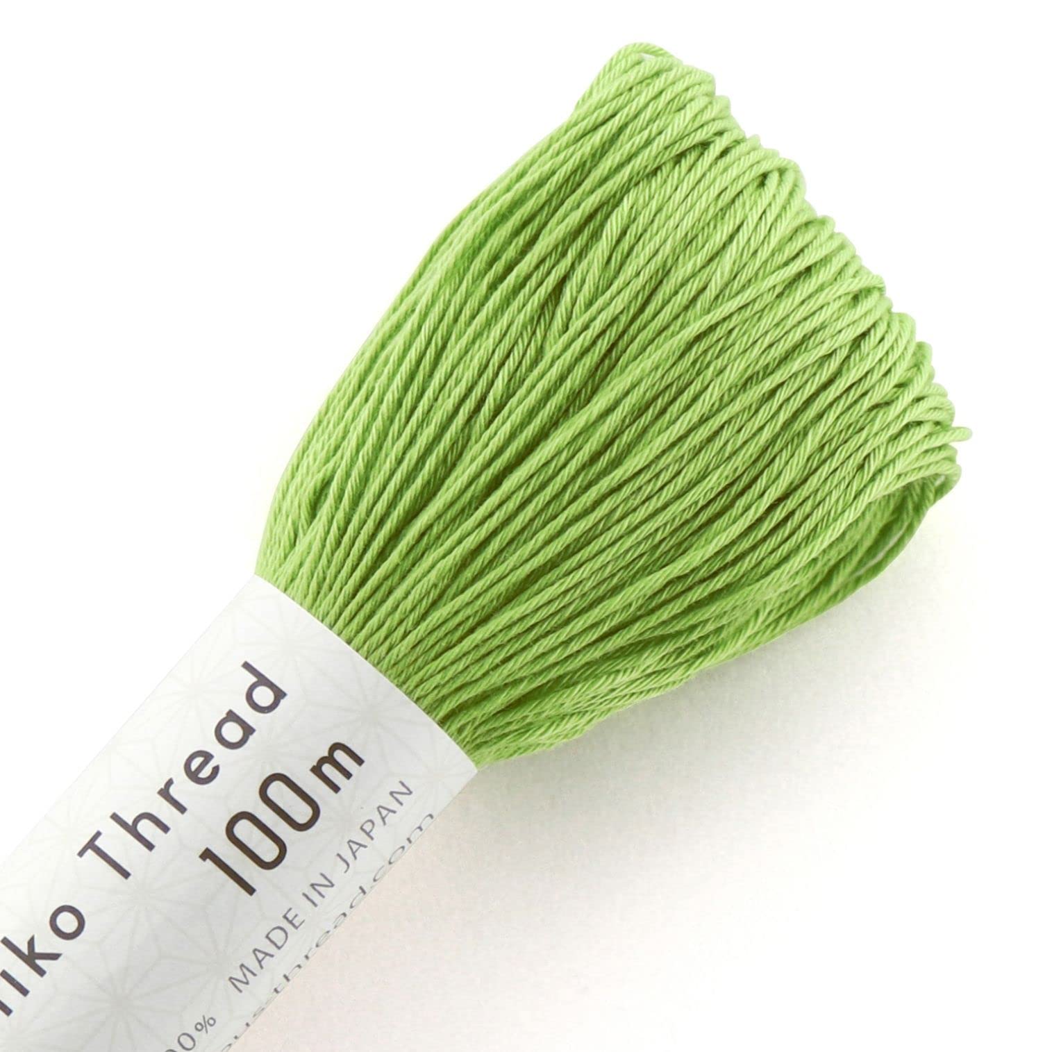 Fil Sashiko Olympus vert clair aiguille matelassage mercerie japonaise 100m