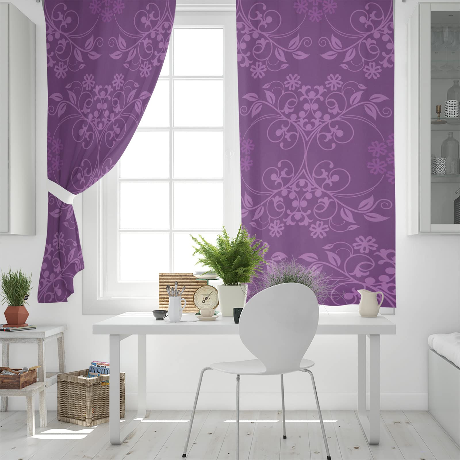 Vorhang Blickdicht Verdunklungsvorhänge Gardienen 2-SetBlume 150x166cm
