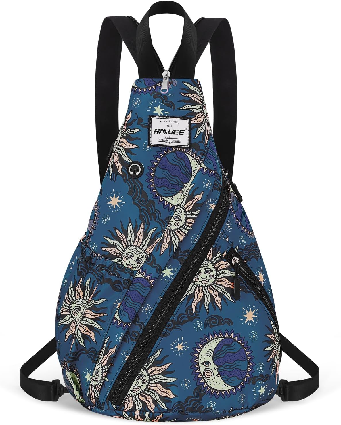 Convertible Rope Sling Bag for Women - Water-Resistant Chest Bag & Casual Daypack, Lightweight Crossbody Backpack for Travel, Cycling, Sun and Moon