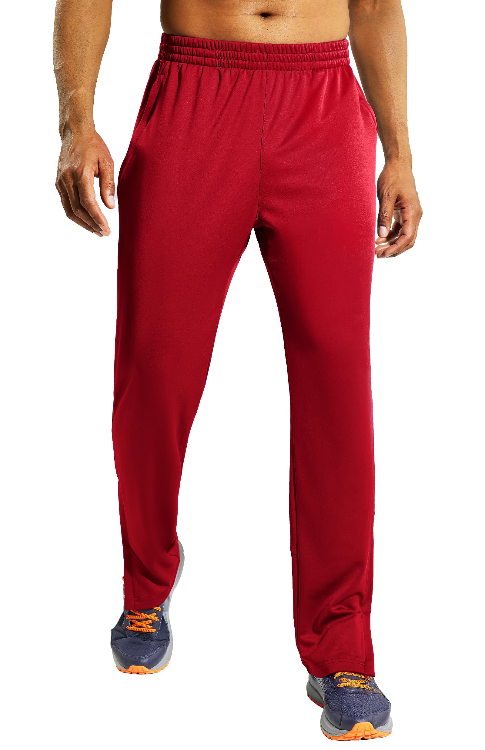 MIER Mens Ankle Zip Sweatpants, Soccer Warm-up Track Pants with Pockets