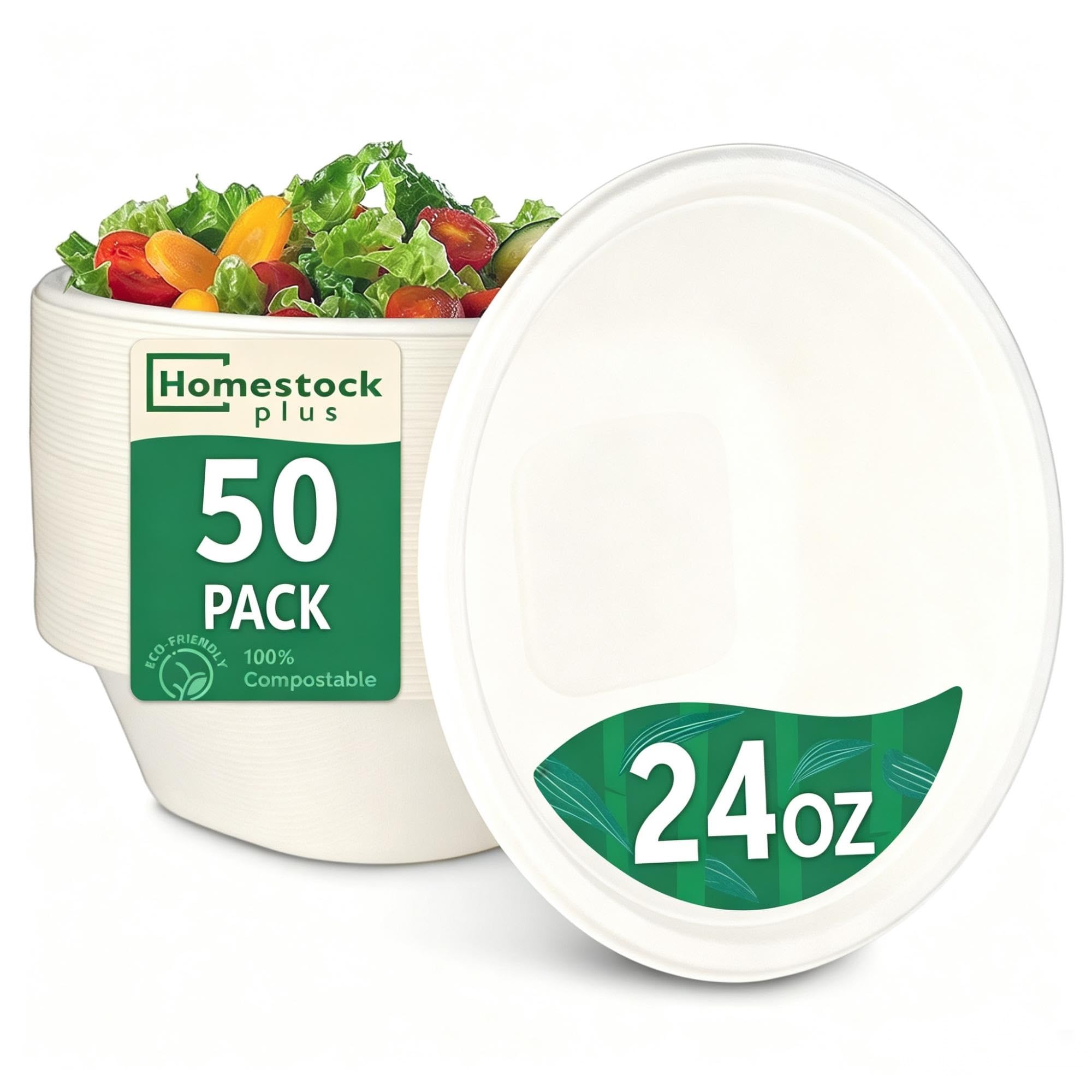 Heavy Duty Disposable Bowls - Sugarcane & Bamboo -13