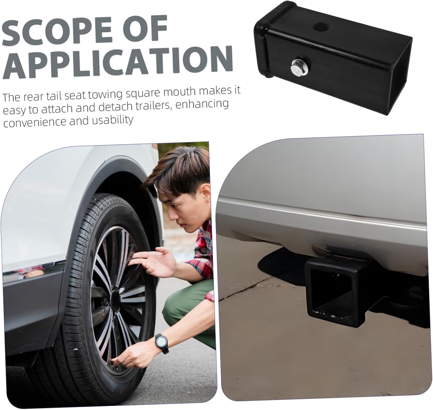 Zerodeko Weld Hitch Receiver Tube Steel Construction for Trailer Hitch Extensions and Accessories Fit Easy to Use Design for Towing