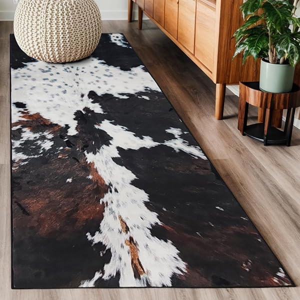 Rustic Cowhide Hallway Runner