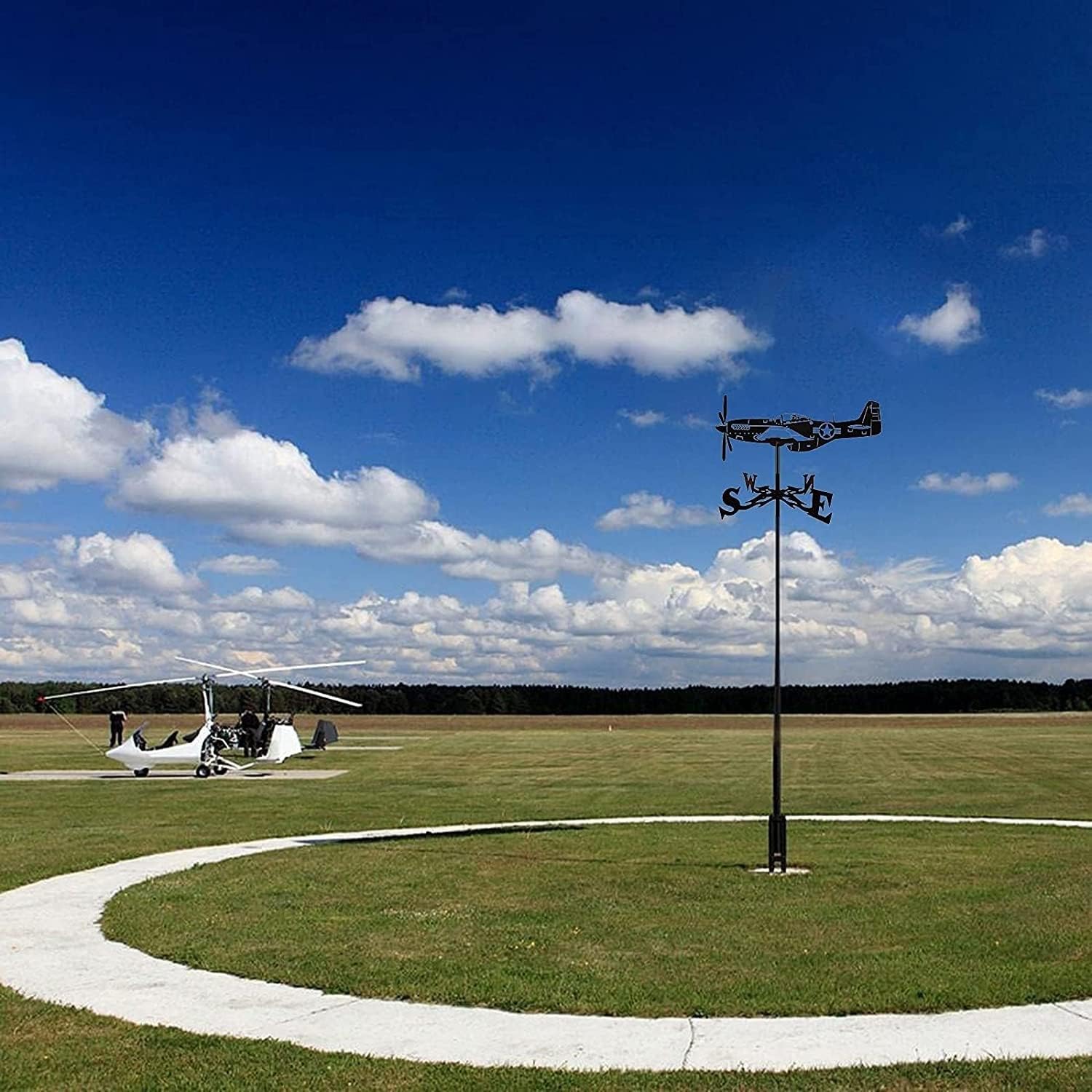 Metal Weathervane,Weather Vane Weathervane Metal Garden Stake Weather Vane Wind Vane Wind Direction Indicator for Roof Patio Yard Decoration