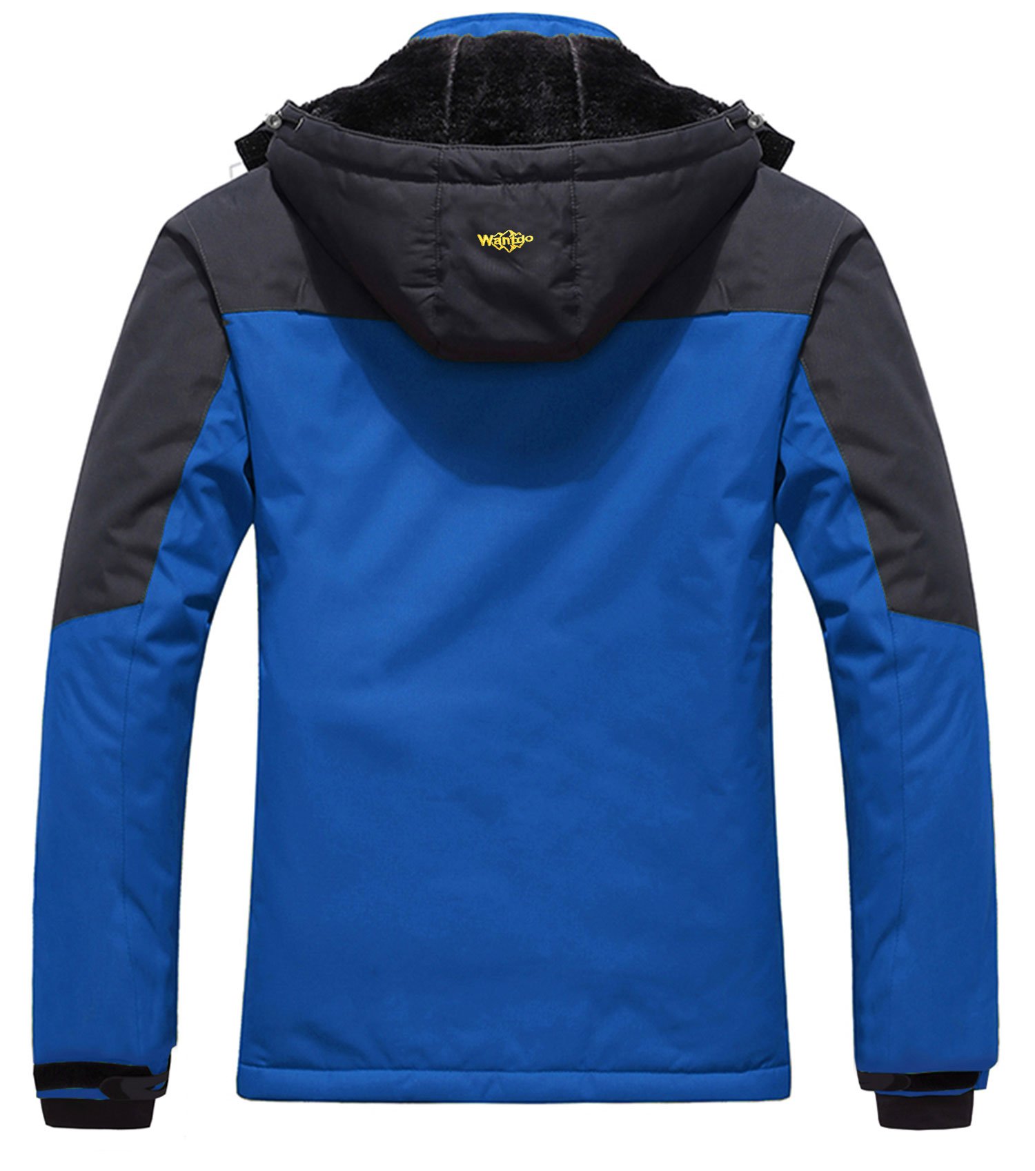 Wantdo Giacca da Sci Montagna Calda Invernale Parka da Neve Imbottita Cappotto da Snowboard in Pile Giubbotto con Cappuccio Impermeabile Uomo