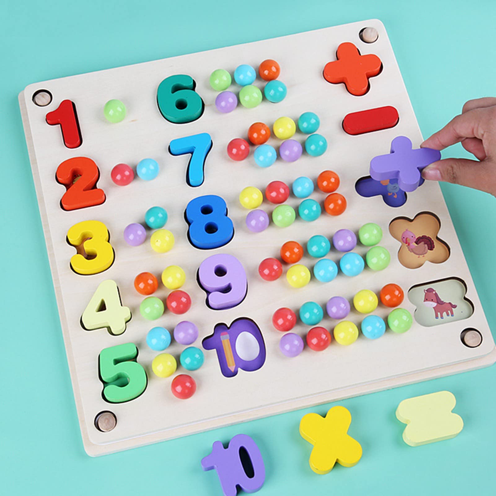 Pegboard in legno con perline, gioco matematico, sviluppo delle abilità matematiche, giocattolo educativo precoce