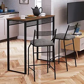 Bancada Passa prato Cozinha americana apartamento Multiuso Estilo Industrial Gourmet (Imbuia)