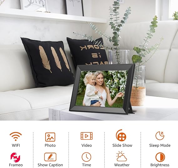 Frameo Digital Picture Frame WiFi 10.1Inch Digital Photo Frame Easy to use