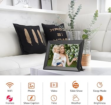 Frameo Digital Picture Frame WiFi 10.1Inch Digital Photo Frame Easy to use