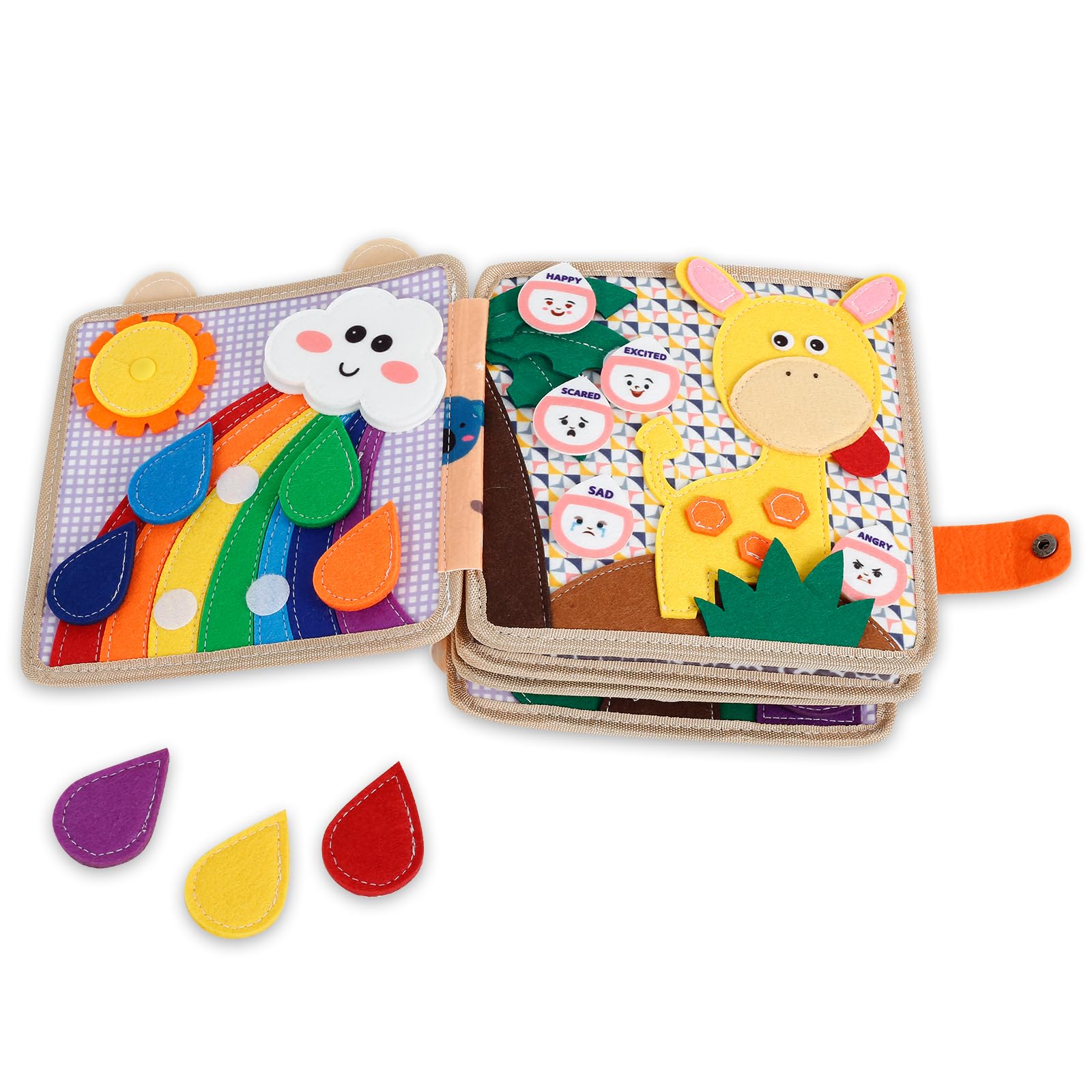 Zabawka Busy Board z miękkiego filcu, książeczka z filcu 3D Montessori dla niemowląt z miękkiego materiału, motoryka mała, umiejętności życiowe, zabawka edukacyjna dla dzieci od 1, 2, 3 lat, rozwój