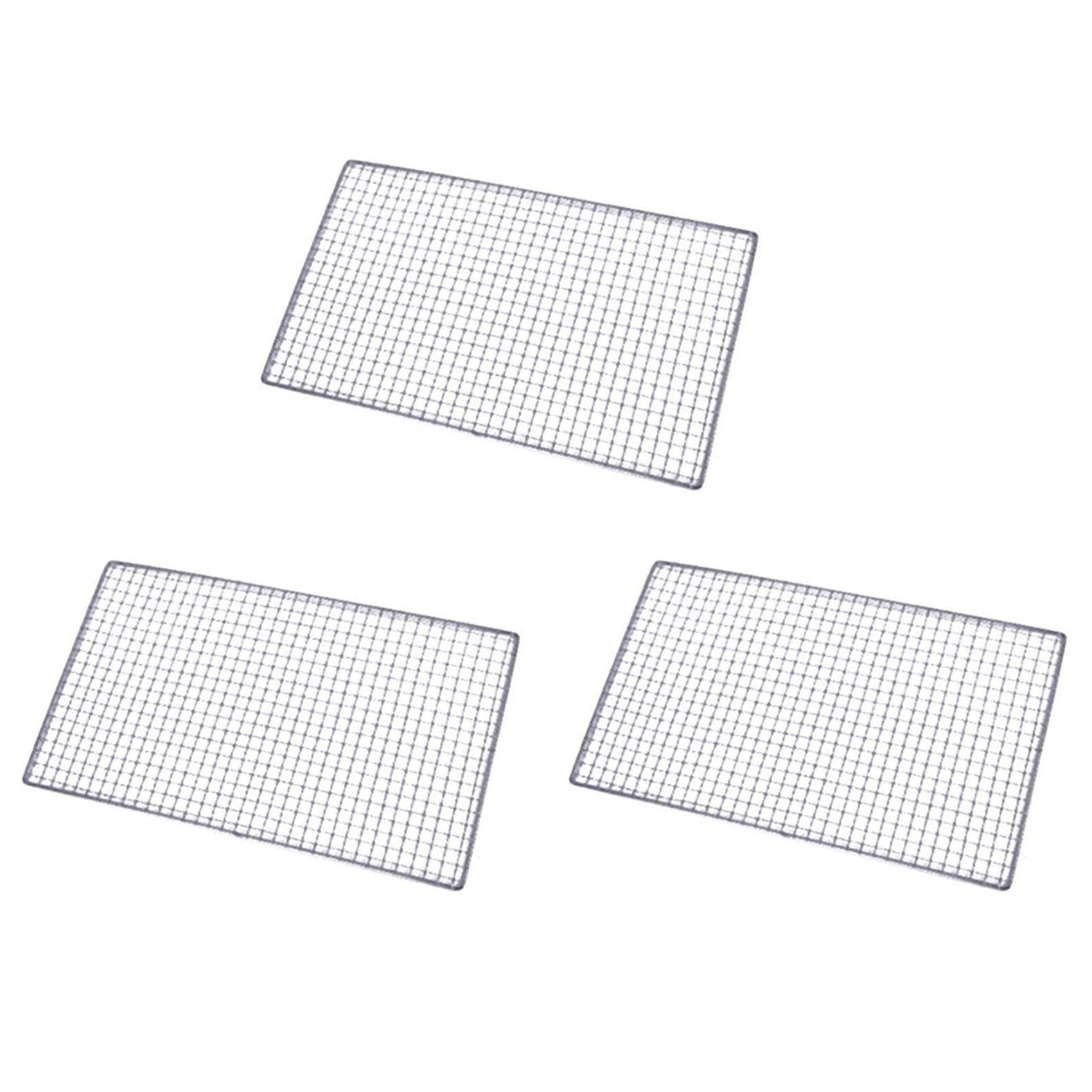 Vjsujehgy 3X Metal Squares Holes Grilling Barbecue Wire Mesh 30cm X 45cm