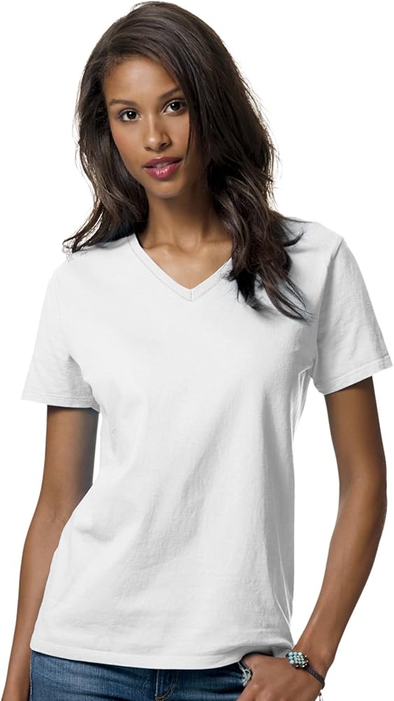 Women's hanes white t shirts Outlet