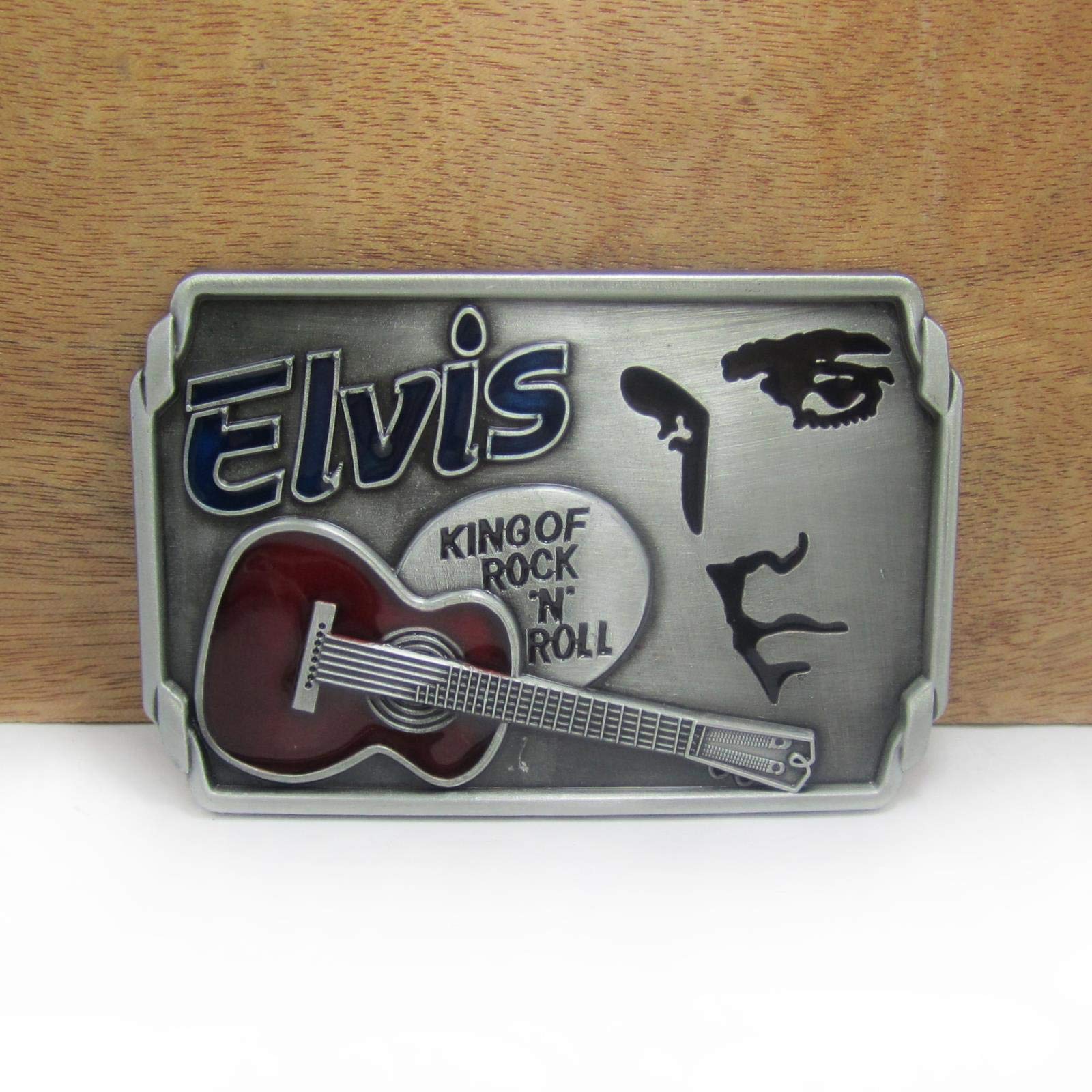 LPOK feature zinc alloy retro ELVIS guitar music jeans gift belt buckle 02525 for men 4cm width loop -default,a