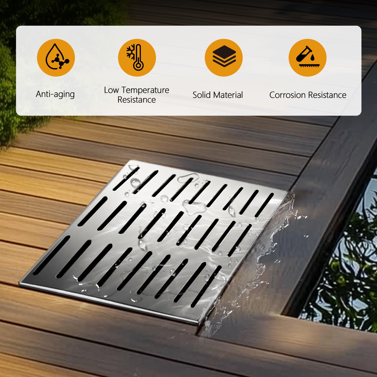 Large Stainless Steel Catch Basin - Drainage Basin -3 Large Stainless Steel Catch Basin - Drainage Basin -3