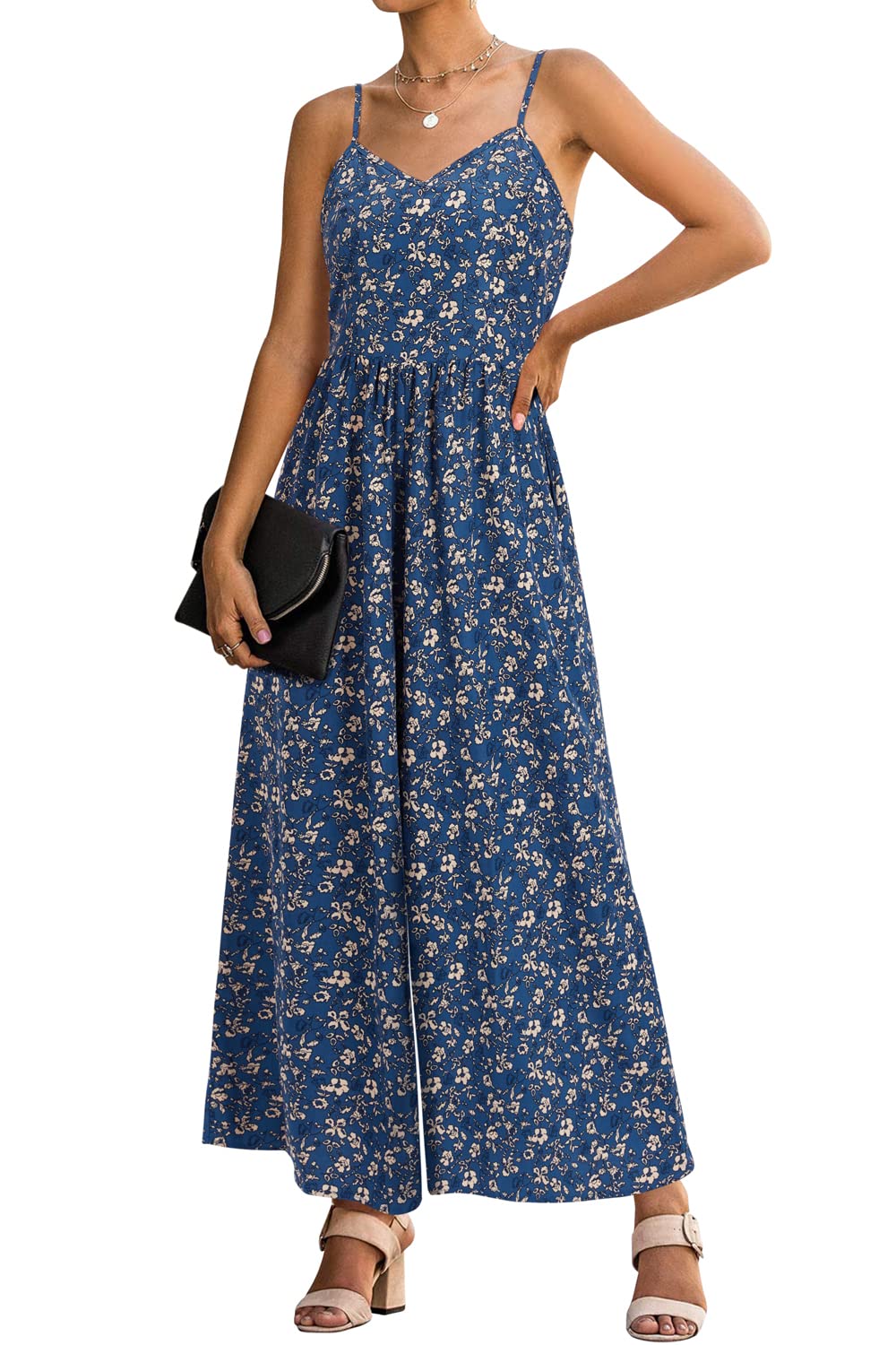 LAISHEN Tuta da donna Tute corte Pantaloni eleganti a gamba larga Complesso casual estivo da donna