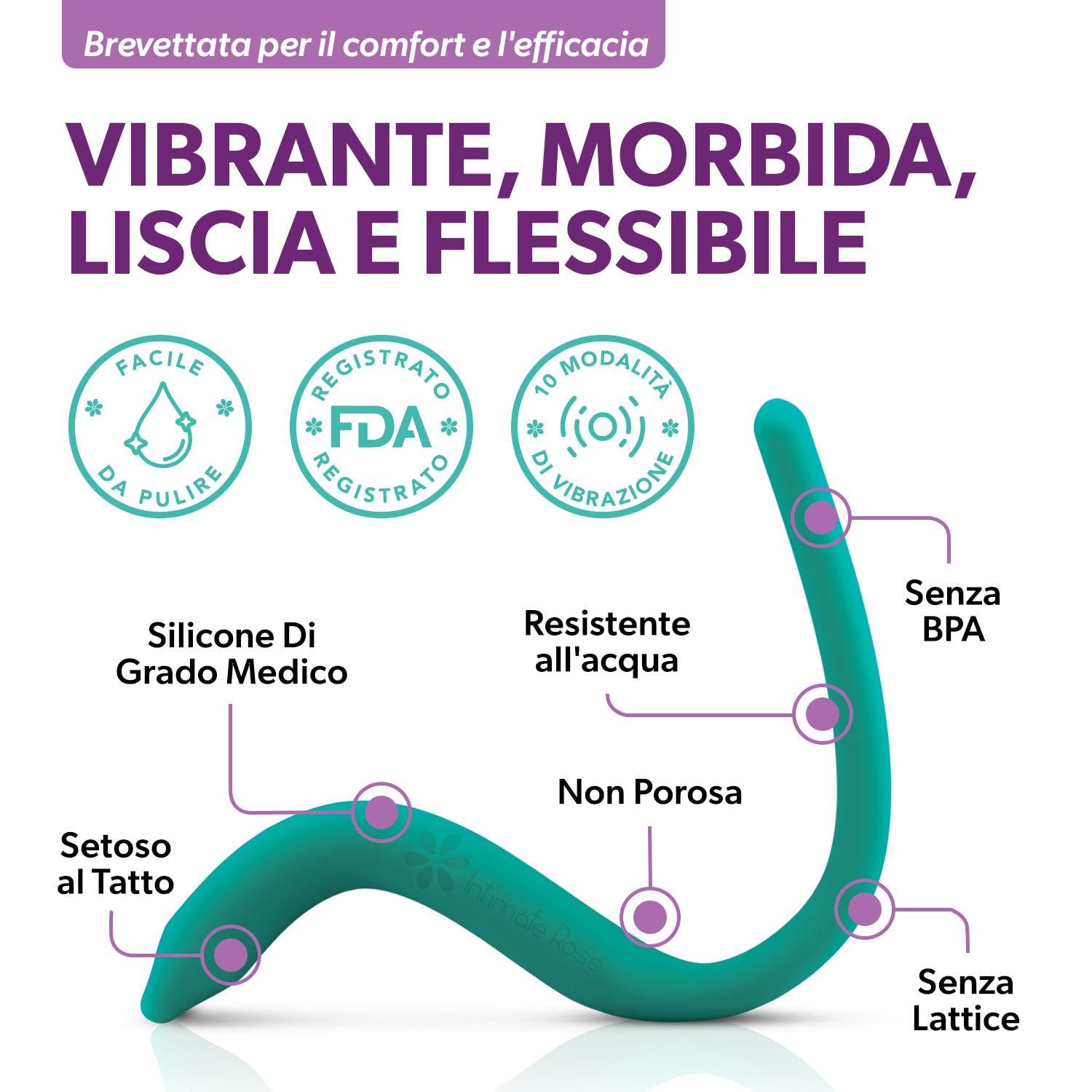 Intimate Rose - Bacchetta pelvica Cono per la ginnastica pelvica con vibrazione per alleviare i dolori muscolari pelvici per trigger point e punti tendenti per muscoli del pavimento pelvico