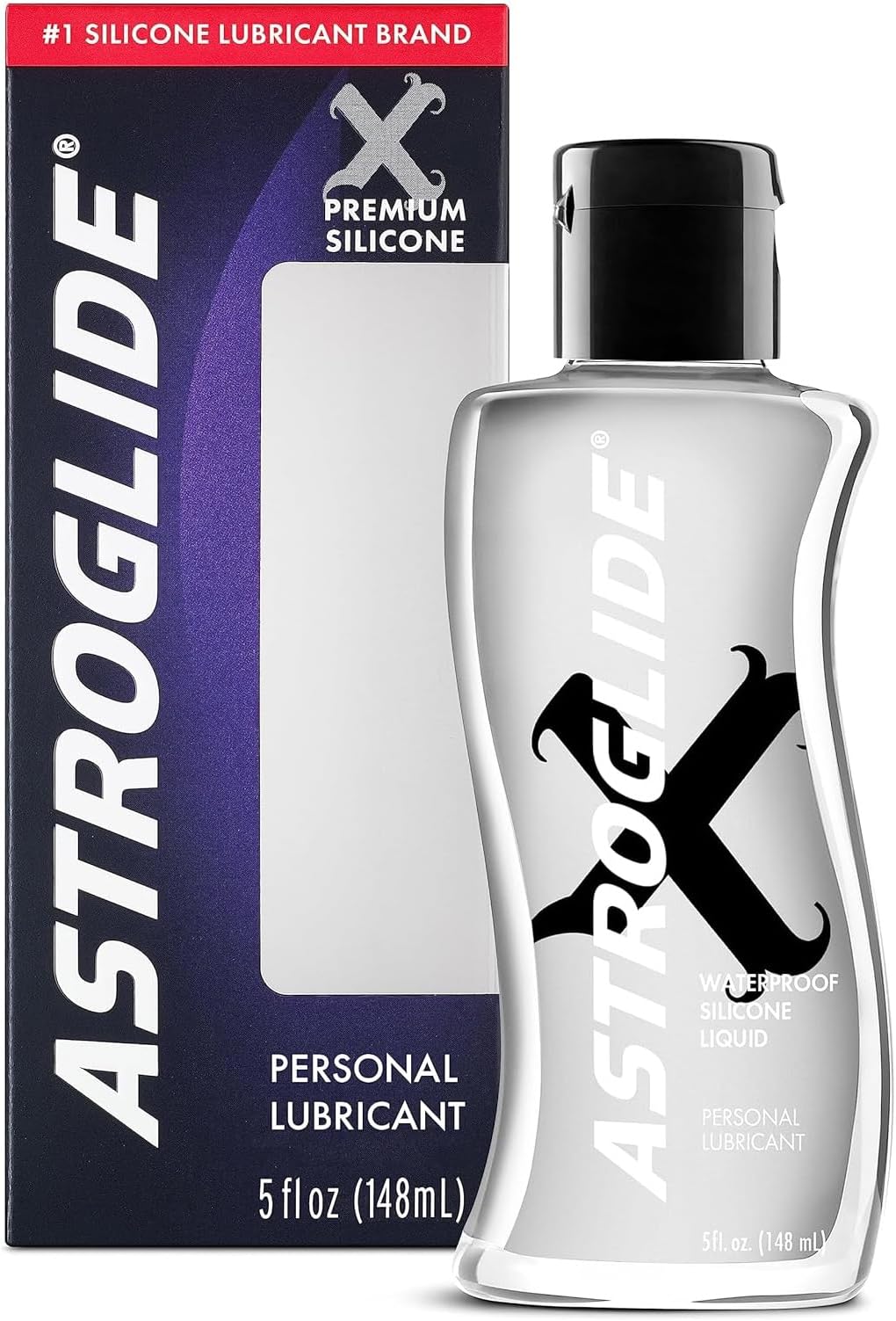 X, Premium Waterproof Silicone Personal Lubricant, 5 oz.
