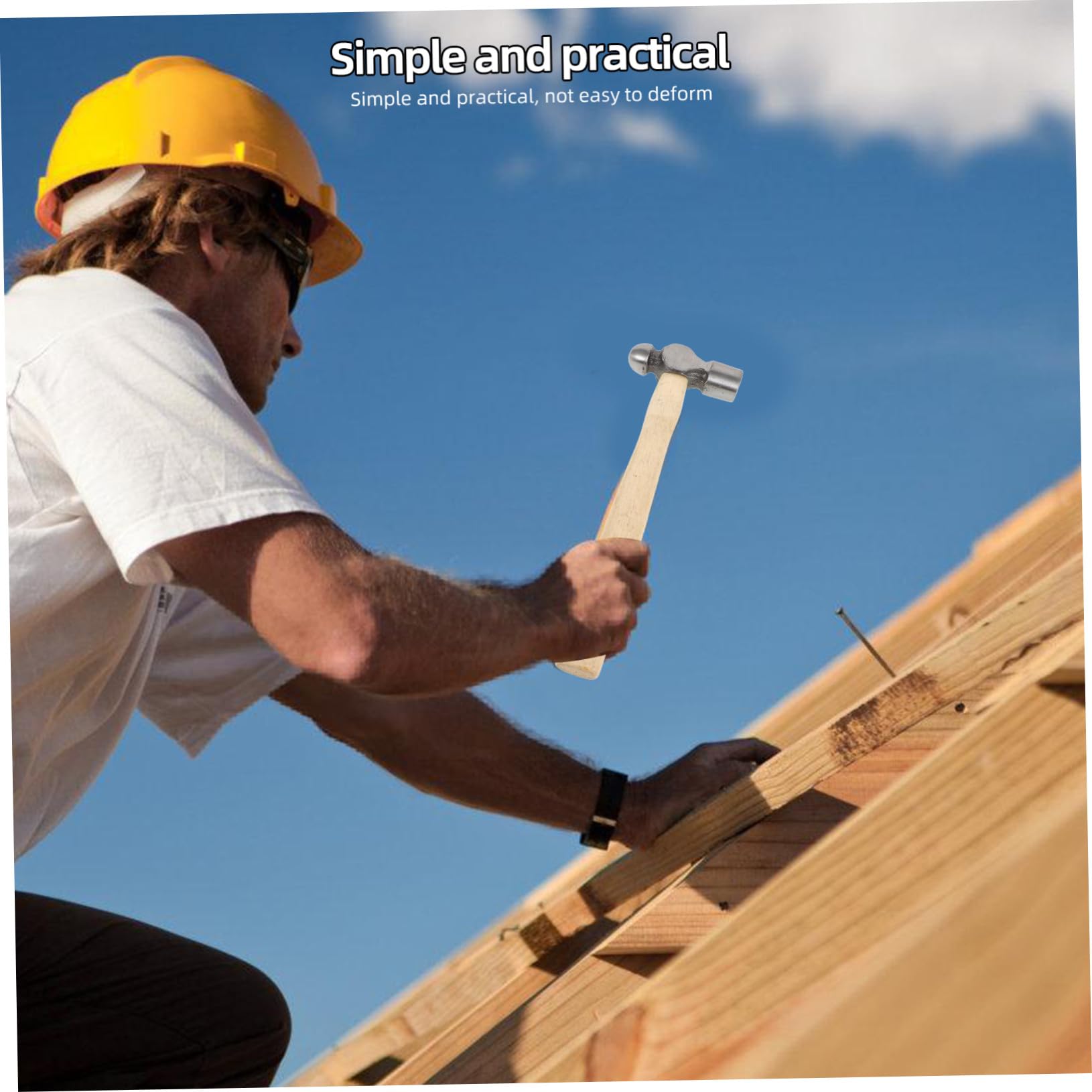 Martillo Encofrador con Mango de Madera Ergonómico Herramienta Multifunción Portátil para Carpinteros y Bricolaje Doméstico Cabeza de Resistente Uso Decoración y Reparaciones