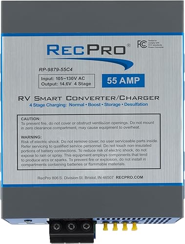 Miniatura 23 de RecPro Convertidor RV de 100 amperios Convertidor de potencia RV y cargador de batería Carga inteligente de 4 etapas 120 VCA a 12 VCC Rango