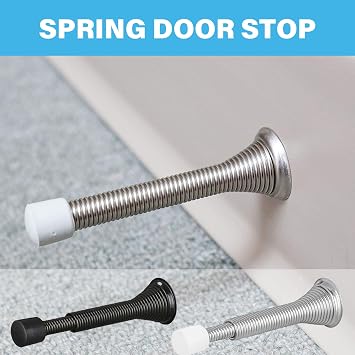 Upgrades Spring Door Stoppers Extendable Wall Guard With Rubber Bumper Heavy Duty Spring Door Stops For Household Office