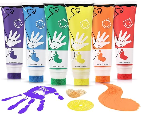 Kids Finger Paint Sets 6 Colors Washable Set for Kids