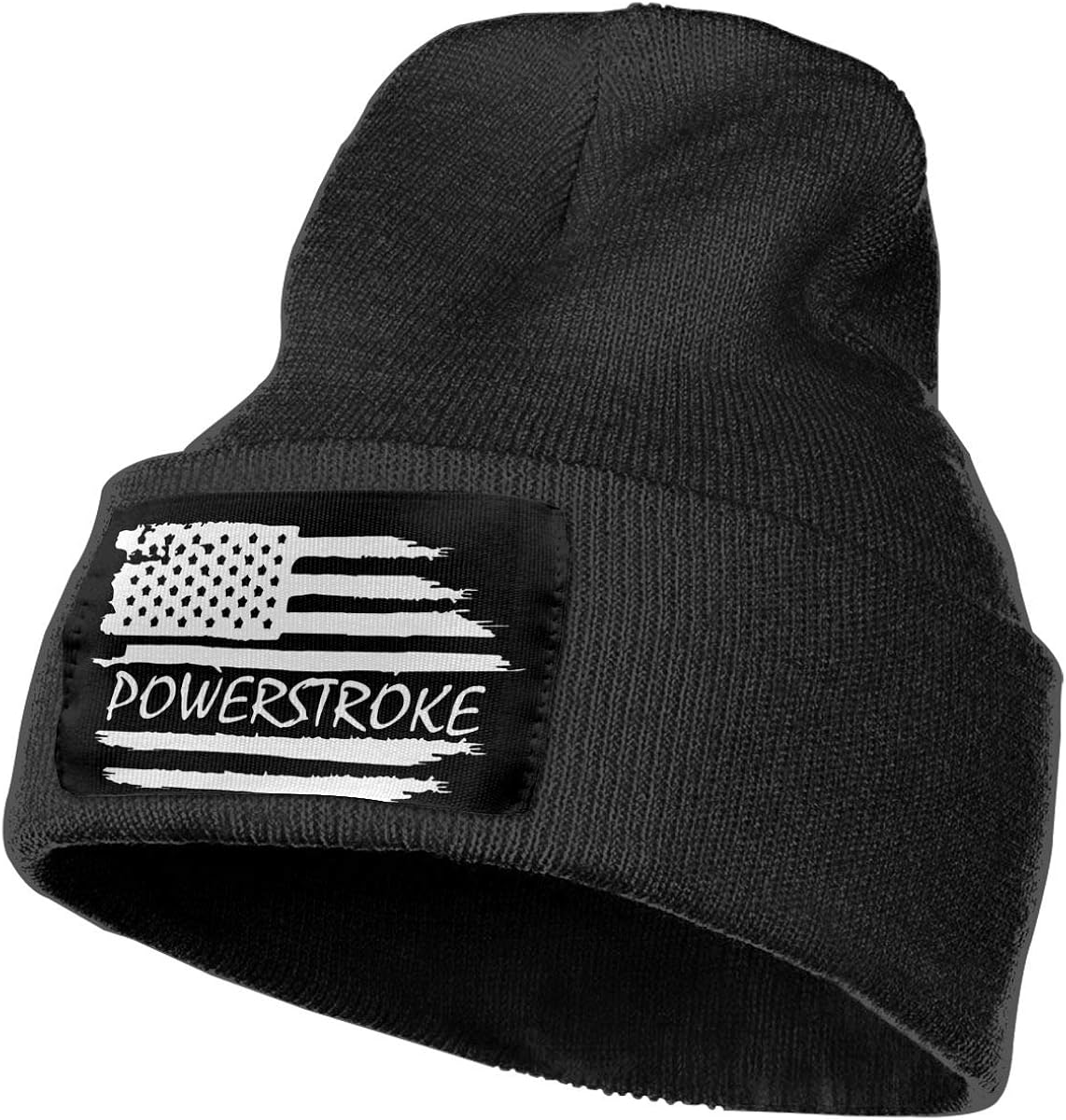 YEGFTSN American Flag Powerstroke Stretchy & Soft Beanie Hats for Men & Women，Winter Warm Cuffed Knit Hat Skull Cap Black at  Men’s Clothing store