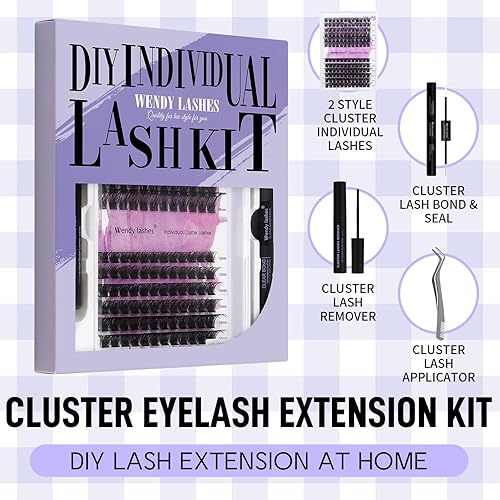 Miniatura 2 de Kit de racimos de pestañas para usar en casa 240 PCS, ultraligero, bricolaje, natural, esponjoso, Wispy, impermeable, anime, manga, ojo de gato,