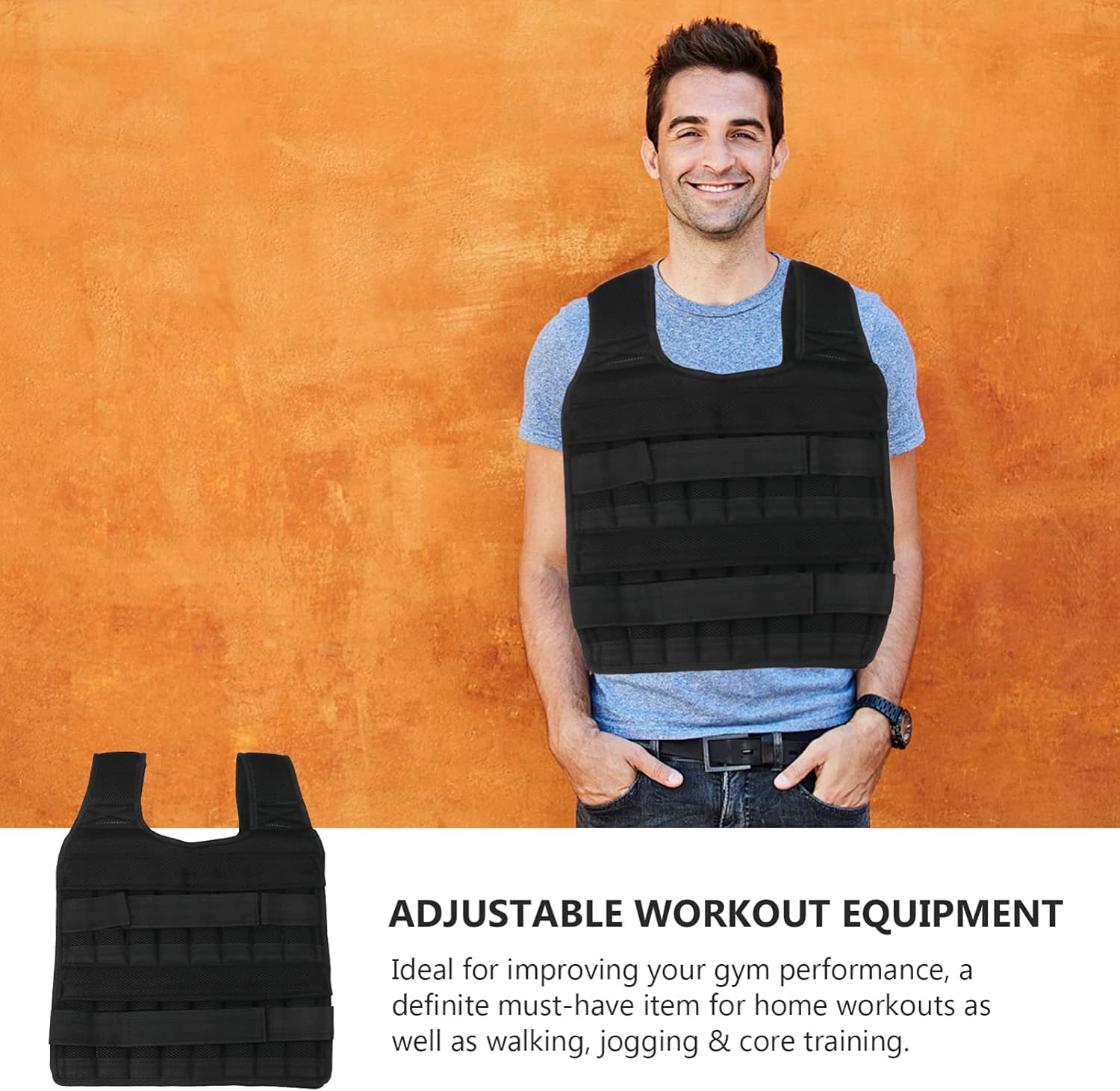 Weight-bearing Vest Adjustable Workout Equipment Weighted Sleeveless Garment Weighted Vest for Exercise Sports Weighted Vest