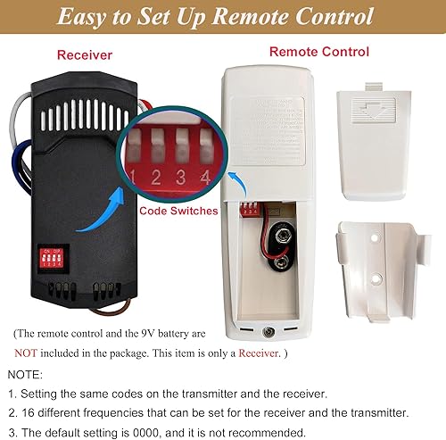 Miniatura 4 de Kit de control remoto universal para ventilador de techo, control de 3 velocidades con atenuación de luz, repuesto para Harbor Breeze, Hunter,