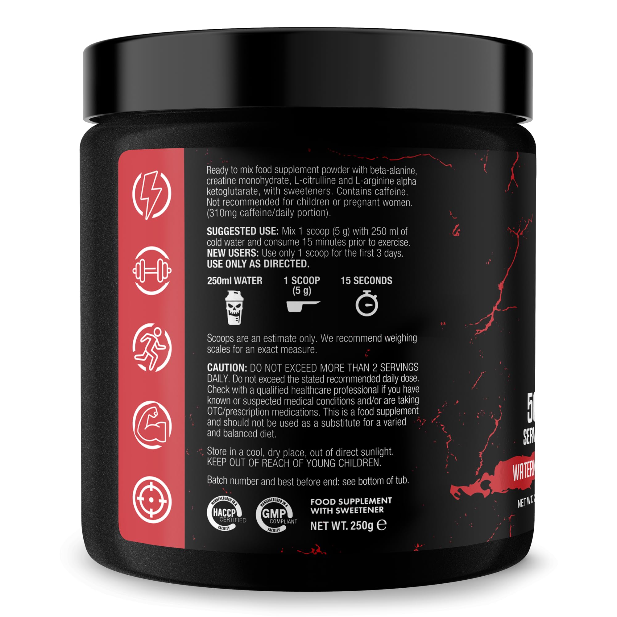 JNX Sports The Curse! Pre-Workout Powder with Caffeine, Beta-Alanine, Creatine & L-Citrulline, 50 Servings, Pre-Workout Supplement for Men & Women, Watermelon Flavour