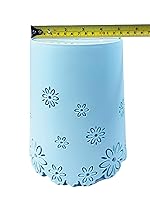 Vista 4 de Nazr - Papelera de plástico con forma de flor hueca sin tapa, papelera (S-azul)