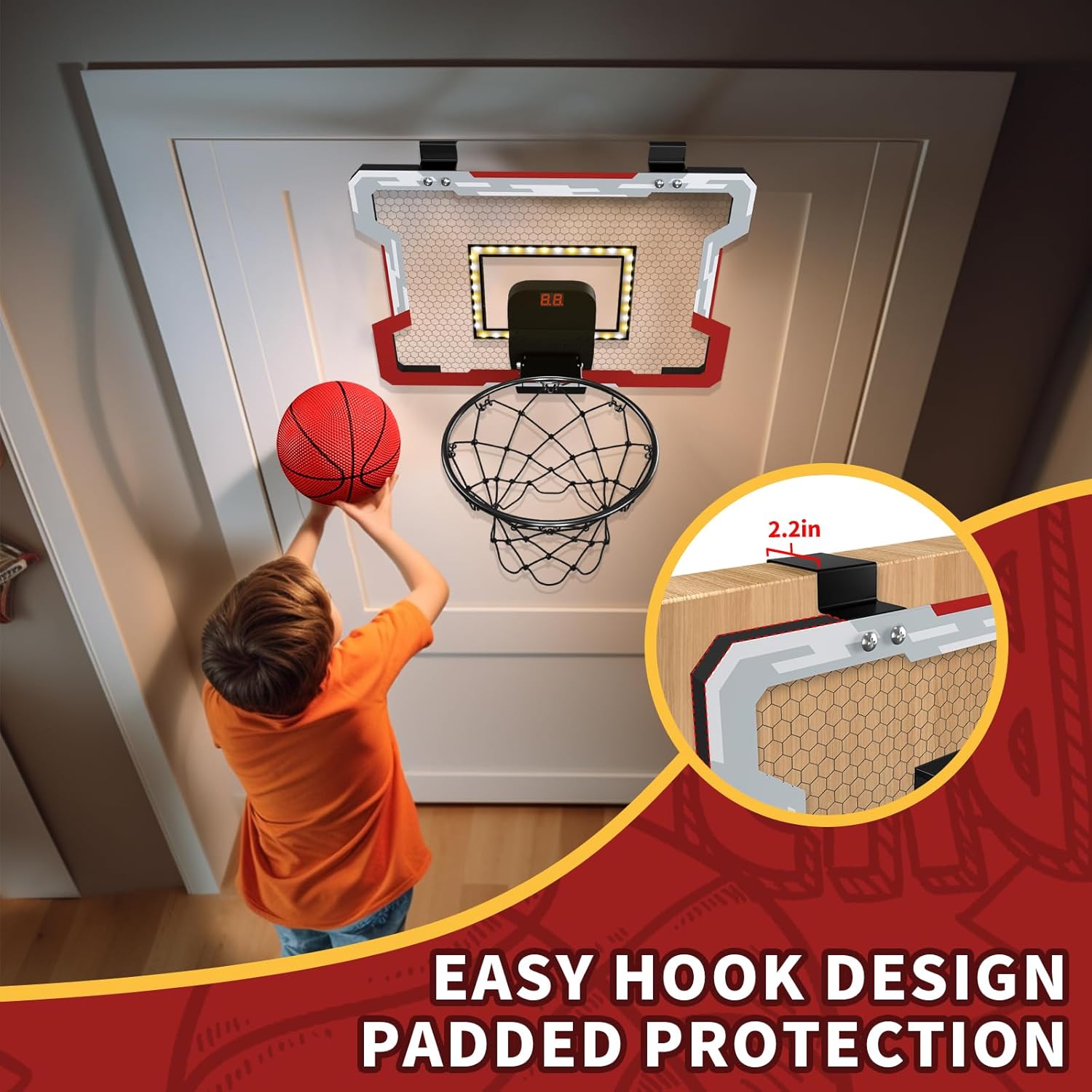 Over The Door Basketball Hoop, Basketball Toys Gifts Ideas for Man Kids Teens Boys Girls