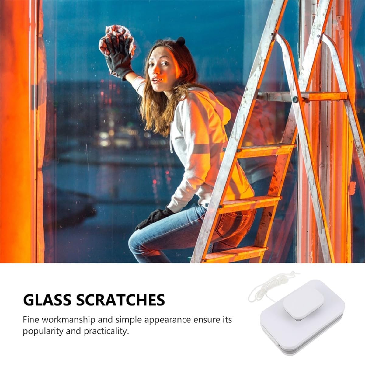 Cabilock Limpiador Magnético de Ventanas y Cuerda de Seguridad Diseño Desmontable Doble Cara para Limpieza Fácil para Cristales en Hogares de Varios Pisos