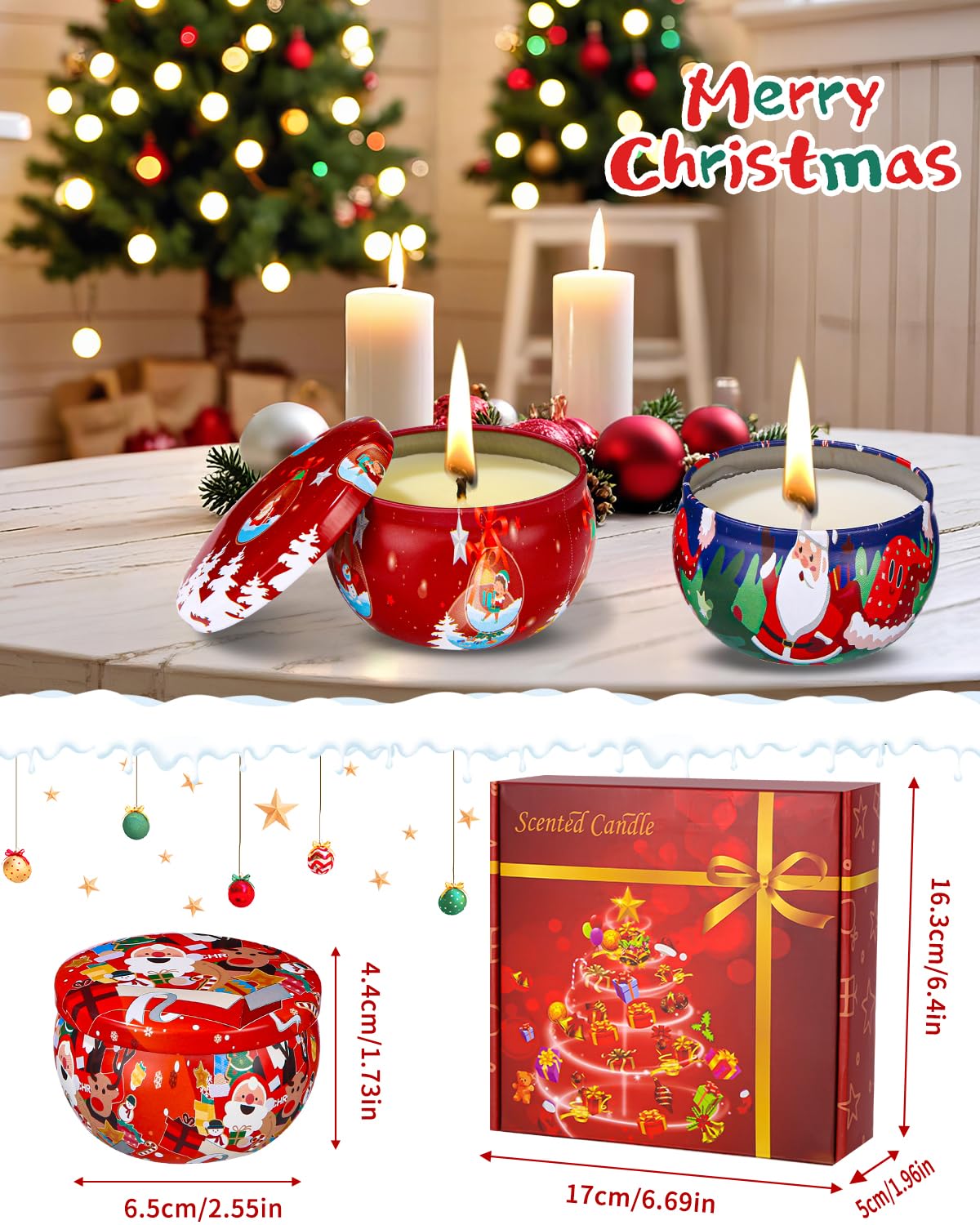 4 Stück Duftkerzen, Duftkerzen Geschenkset, 2,5 OZ Sojawachs Aromatherapie Kerzen,Damen Aroma Kerze Geschenk-Set für Geburtstag Geschenk, Valentinstag