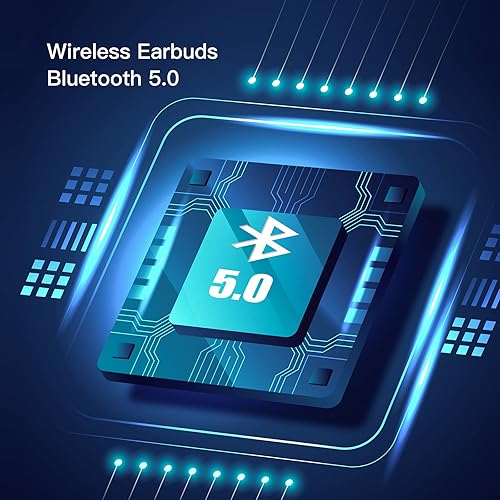 Miniatura 2 de JOYHOOSH Auriculares inalámbricos, auriculares Bluetooth con correa antipérdida con cancelación de ruido, auriculares Bluetooth en el oído para