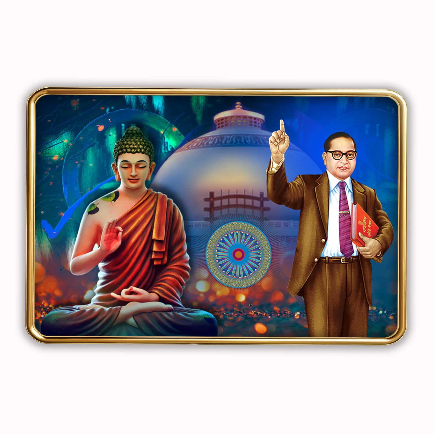 Buddha & Ambedkar Photo Frame - Elegant Wall Art -29