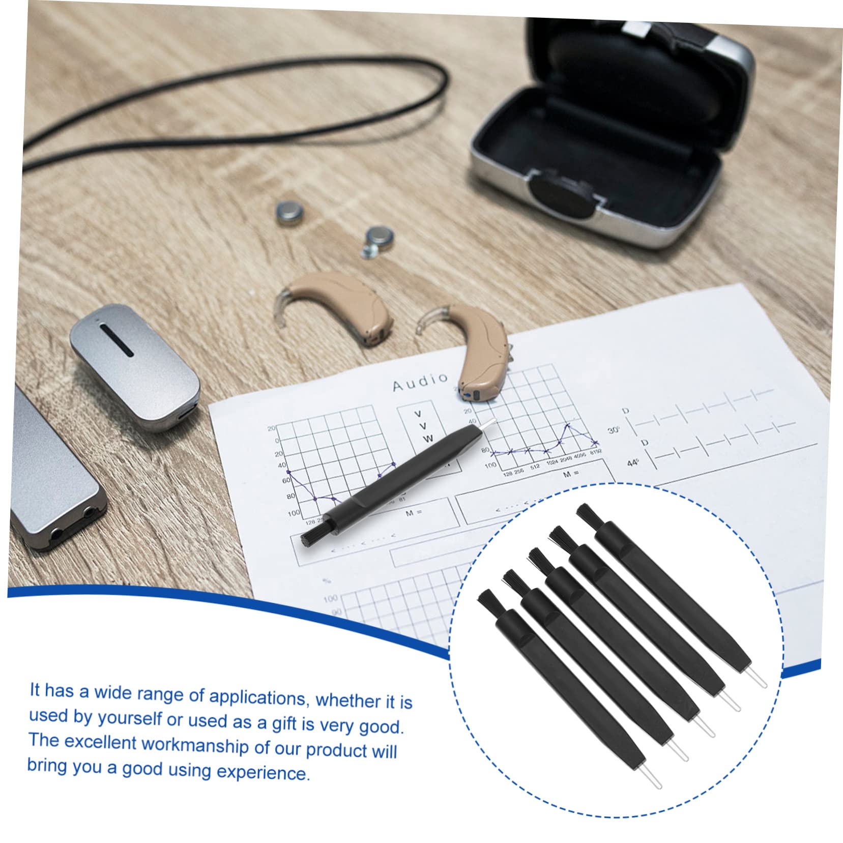 FOMIYES 5pcs Cleaning Accessories Brush Hearing Amplifier Cleaner Cleaning Tool Kit Remover Ear Wax Removal Tool U Shaped Hook Cleaning Tools Cleaning Hook Nylon