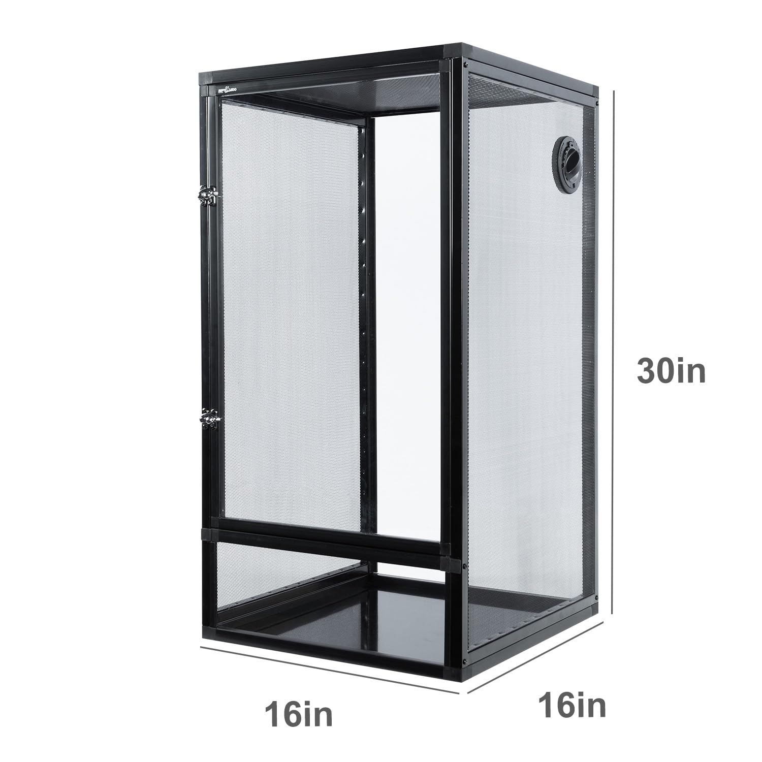 REPTI ZOO 40,6 x 40,6 x 76,2 cm, gabbia camaleonte con rete metallica su 3 lati, terrario verticale con schermo da 33 galloni con adesivo sullo sfondo, recinzione alta per camaleonte, rane arboree e