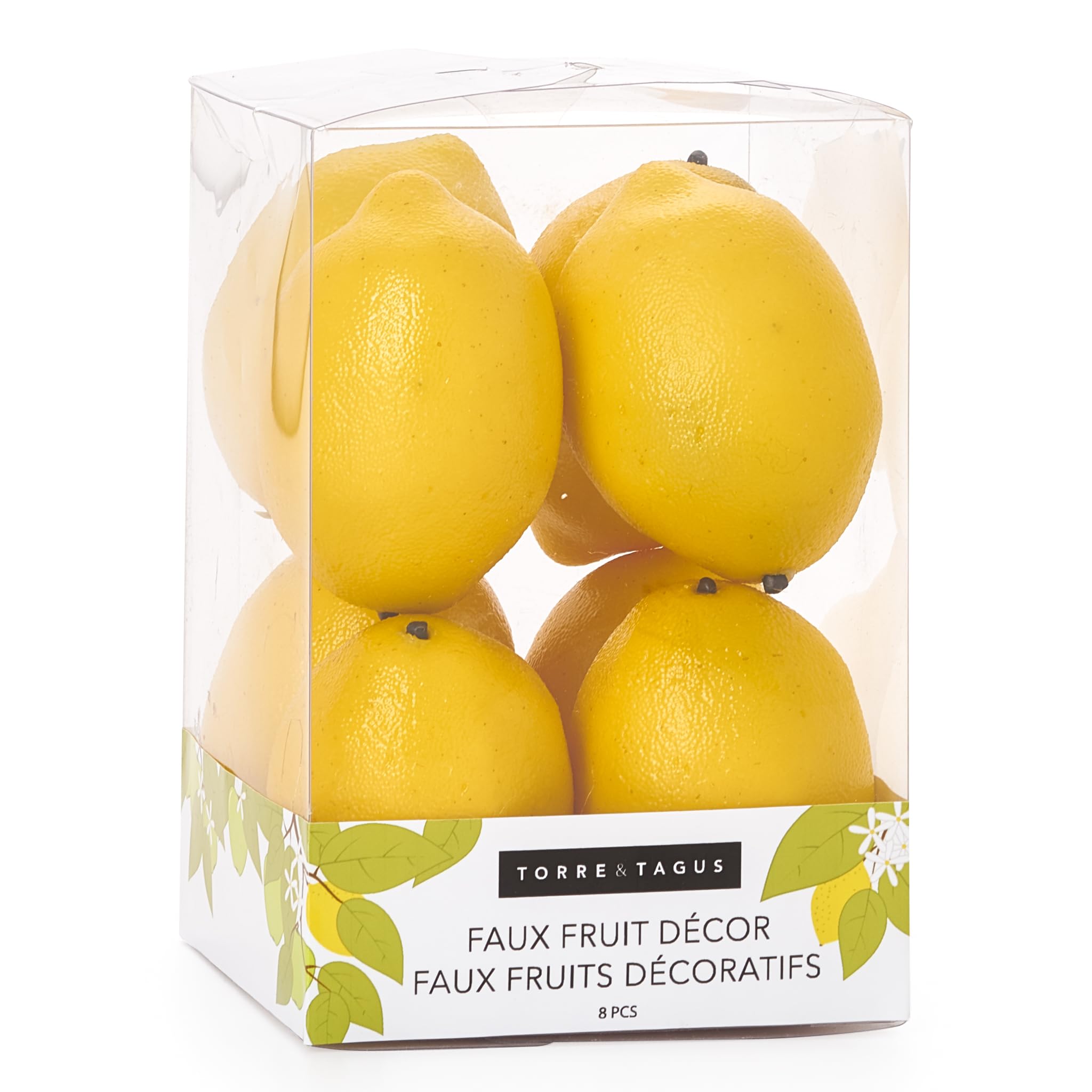 Torre & Tagus Orchard Faux Fruit Decor Set of 8 - Lemons