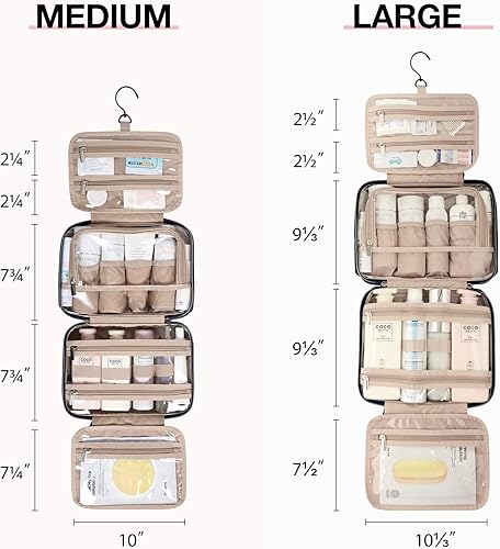 Miniatura 2 de BAGSMART Toiletry Bag Hanging Travel Makeup Organizer with TSA Approved Transparent Cosmetic Bag Makeup Bag for Full Sized Toiletries, Medium-Navy