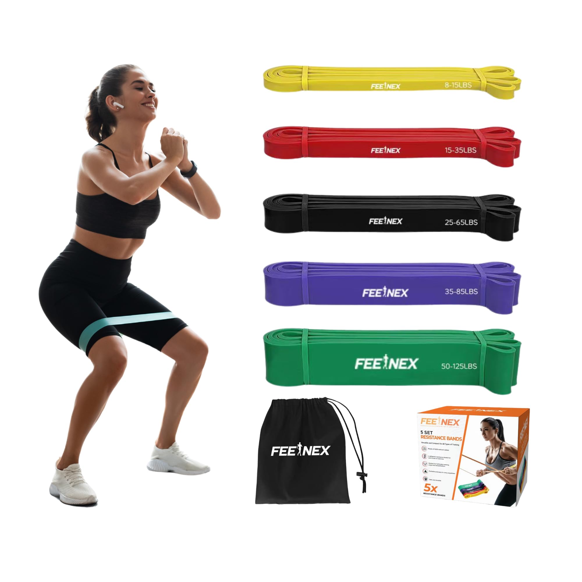 Resistance Bands for Men and Women - Exercise Set for Fitness Training Body Stretching Physical Therapy Muscle Building