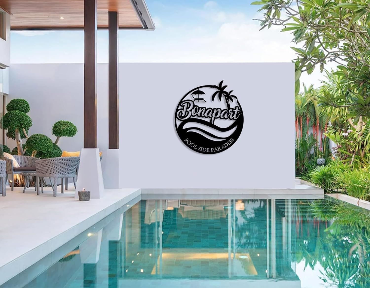 Pool Metal Sign Poolside Paradise Sign Personalized Family Pool Sign Pool Signs and Decor Outdoor Custom Poolside Paradise Sign Pool Gift Swimming Pool Metal Sign…